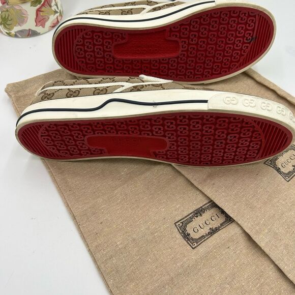 Men's Gucci GG canvas slip on sneakers size 8 fits 9 US. PRISTINE - Picture 6 of 11
